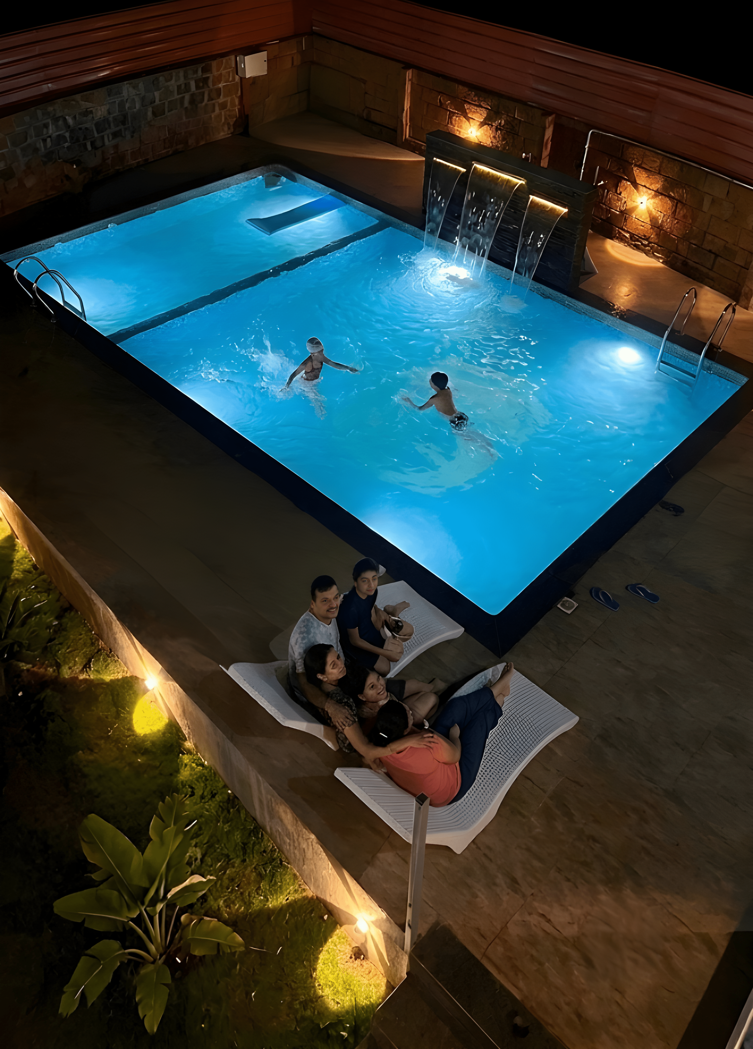 Pool Evening Ambiance at Zista Inn